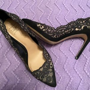 INC International Concepts Kyomi Lace Pump Black Lace New w/ Tags